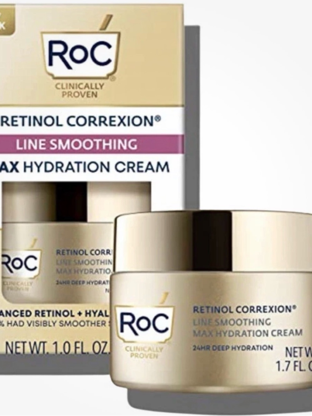 RoC Retinol Correxion Line Smoothing Max Hydration Cream 1.7 oz ~ New in Box